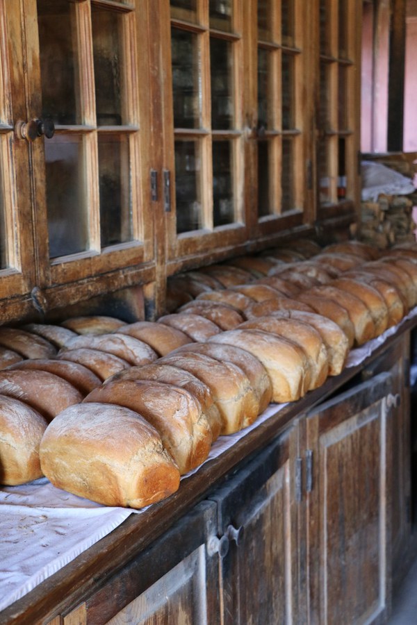 Fresh bread at the village bakery