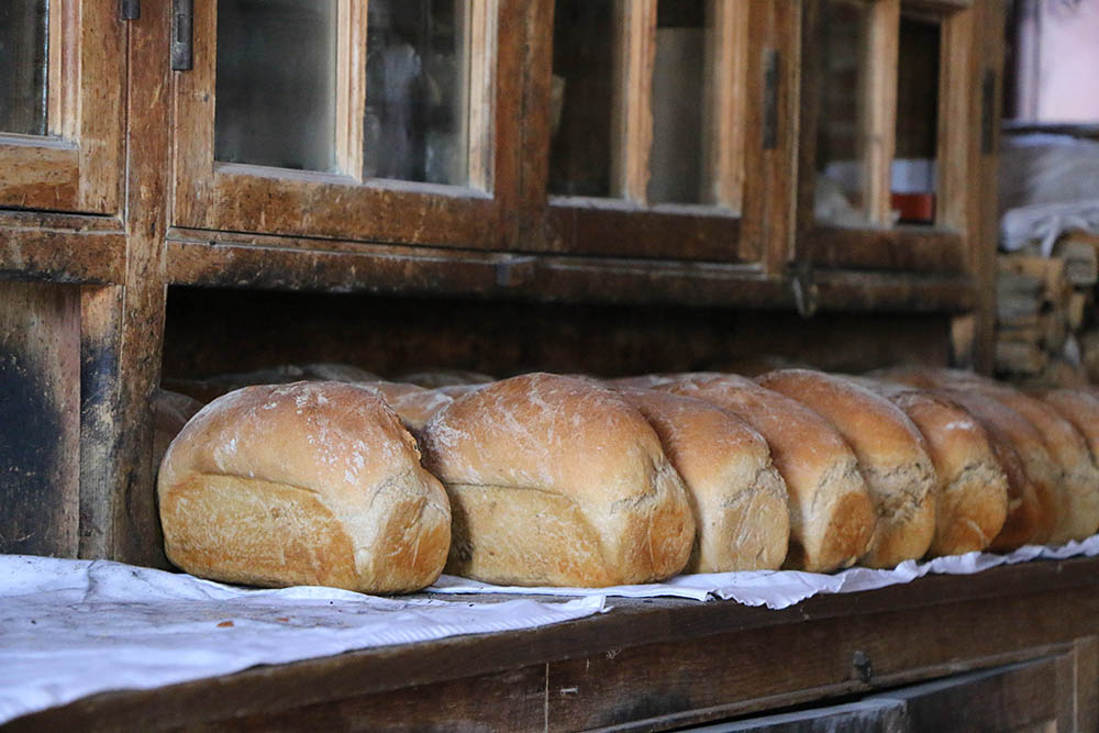 Fresh bread from village bakery